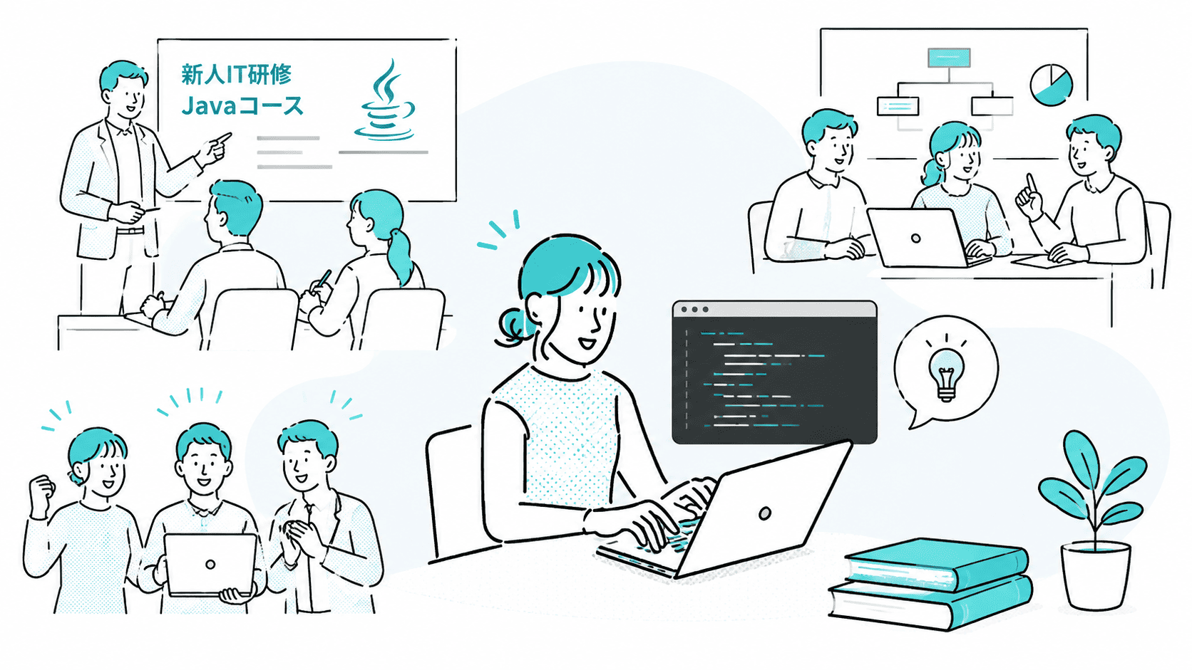 新人ＩＴ研修の様子イメージ